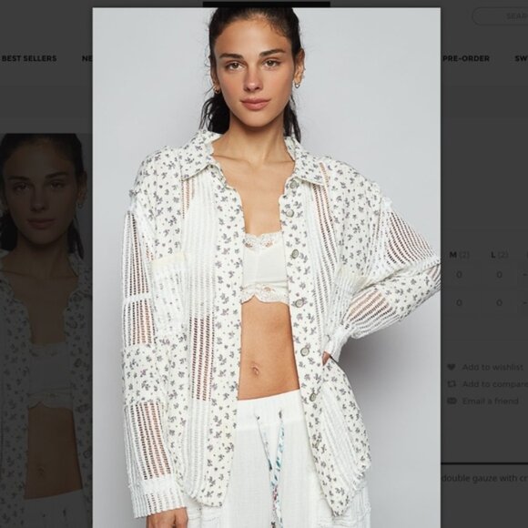 POL White Floral Button Down Shirt - Picture 1 of 4